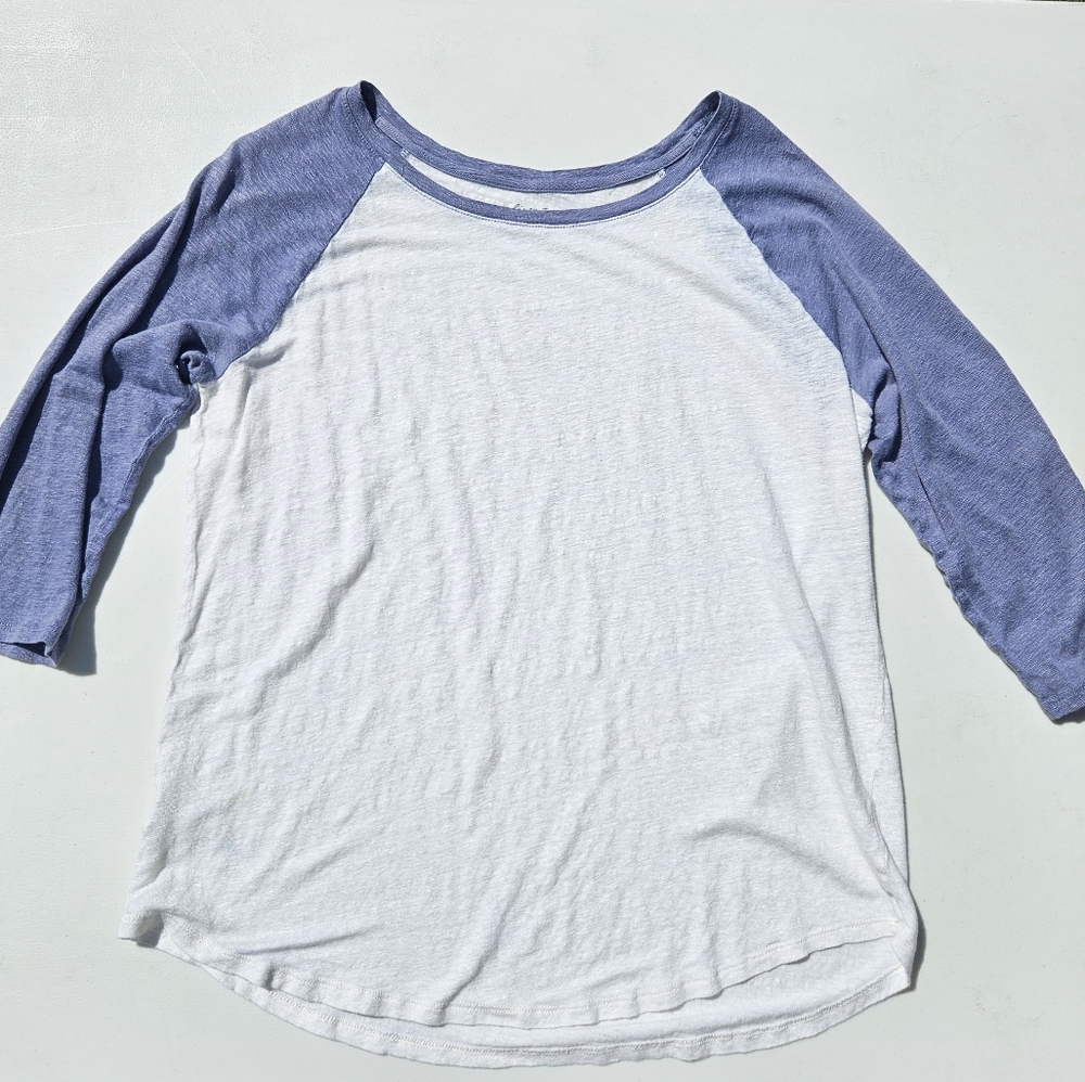 LOFT Indigo and White Casual Top